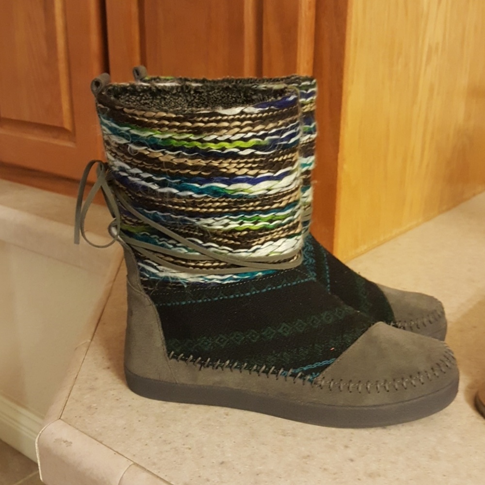 Toms Multicolor Knit Ankle Boots